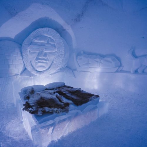 ice-domes-tromso δωμάτιο ξενοδοχείου φτιαγμένο από πάγο