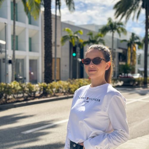 rodeo-drive κορίτσι στο rodeo drive στο beverly hills στο Λος Άντζελες