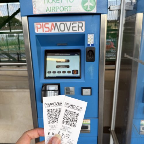 pisamover-tickets μηχανήματα έκδοσης εισιτηρίων για το αεροδρόμιο της Πίζας